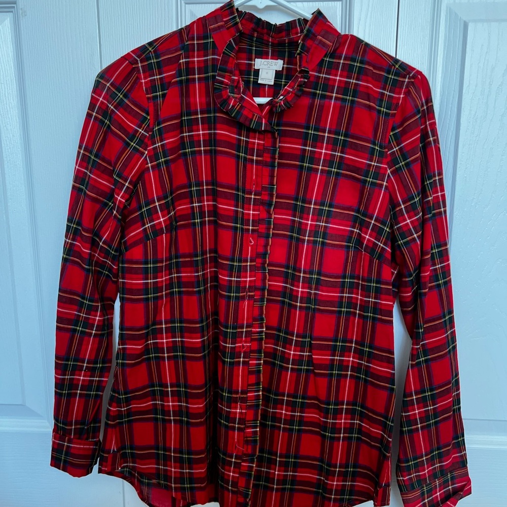 j crew plaid button up shirt